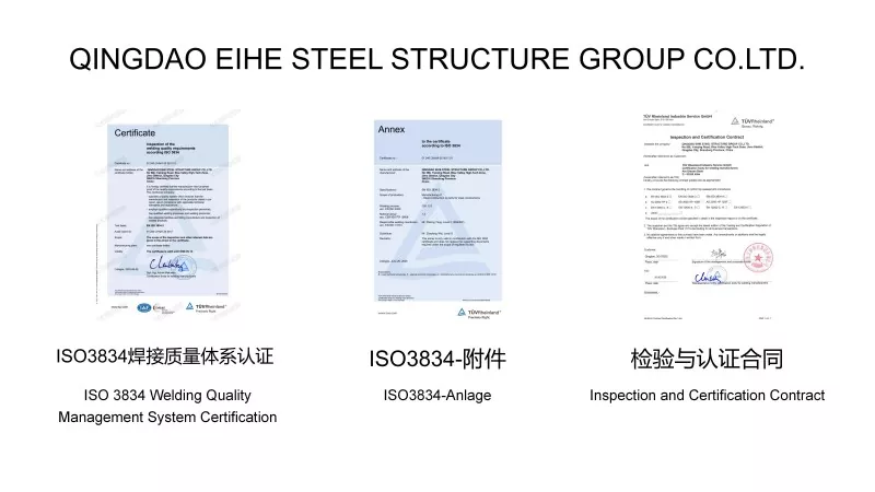 ISO 3834 Certificate and Relevant Certifications